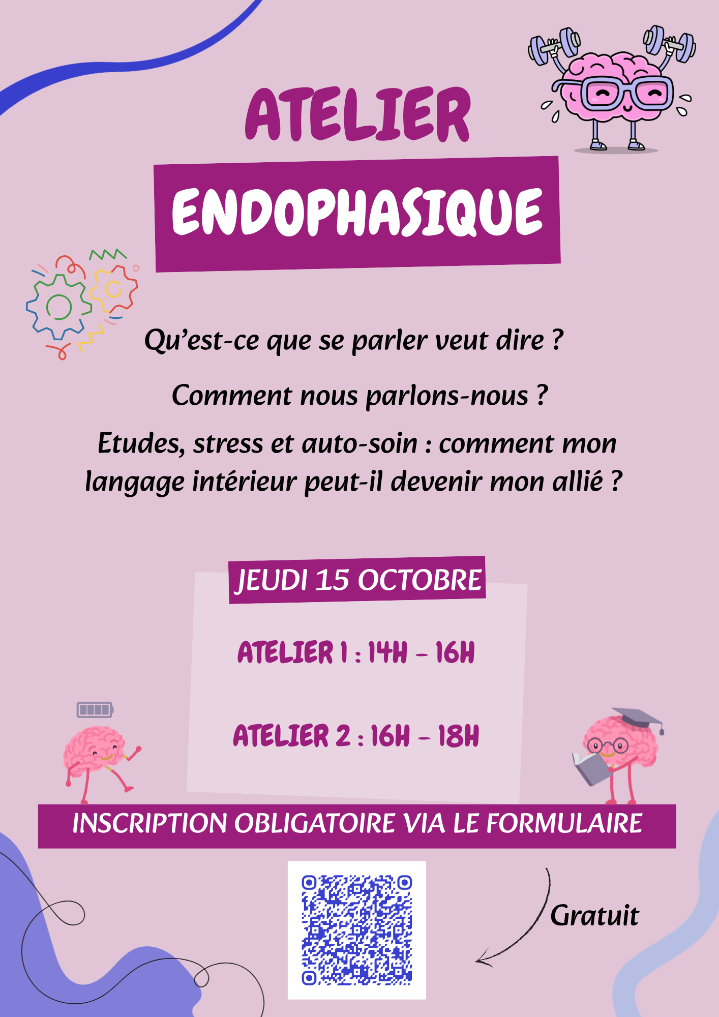 Affiche Atelier endophasique monologuer