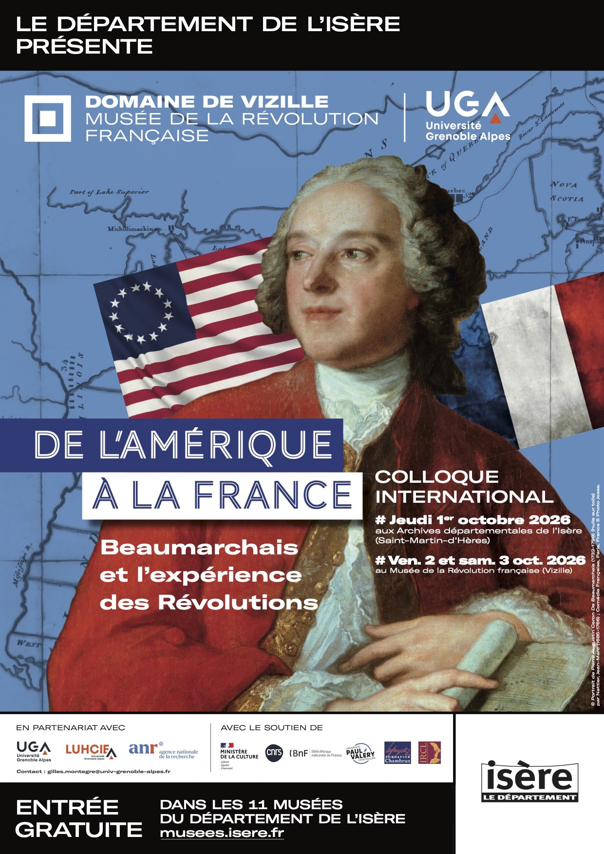 Affiche Colloque De l'Amérique à la France